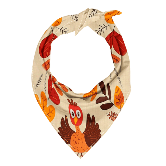 Thanksgiving Turkey-Themed Dog Scarf - Adjustable, Washable Pet Bandana for Small to Large Breeds - Festive Accessory for Holiday Celebrations