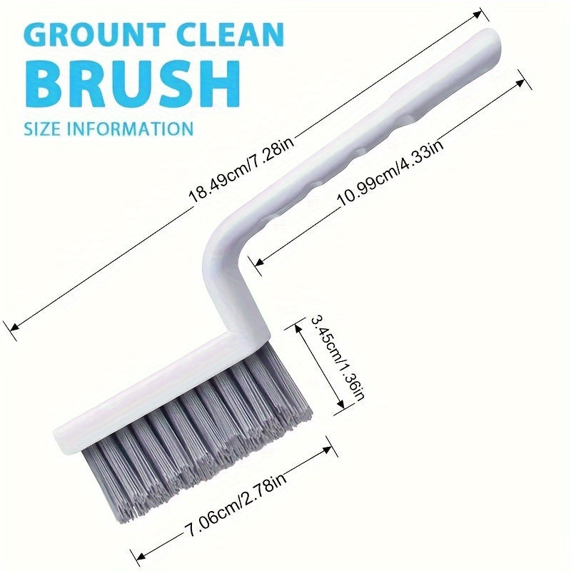 Multi-Purpose V-Shaped Crevice Cleaning Brush for Bathroom, Kitchen & Outdoor Use - Ideal for Tile Grout Lines, Shower Tracks, and Window Sills - Durable Hard Bristle Scrubbing Tool for Deep Clean, No Power Needed