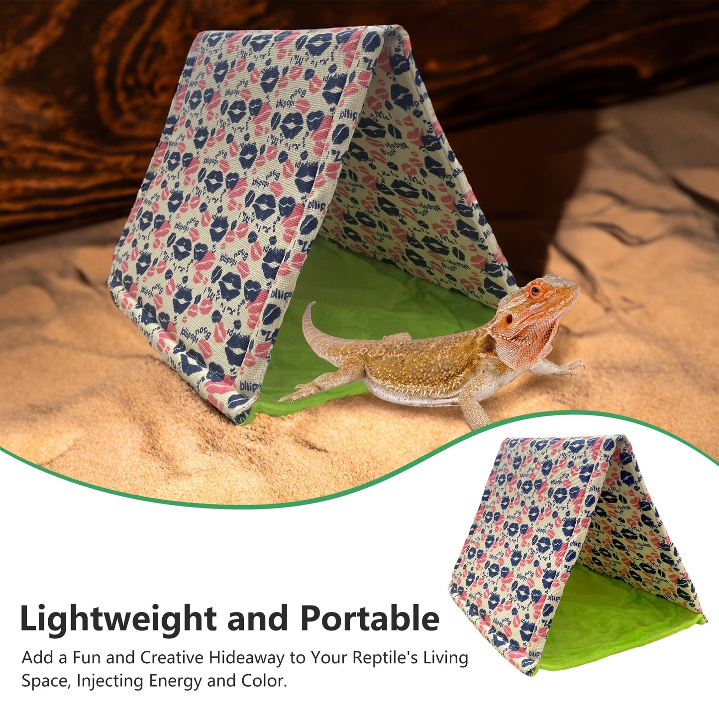 Reptile & Hamsters Cozy Tent - Foldable Bed for Lizards, Snakes | Portable, Easy-to-Clean Pet Shelter with Durable PE Material