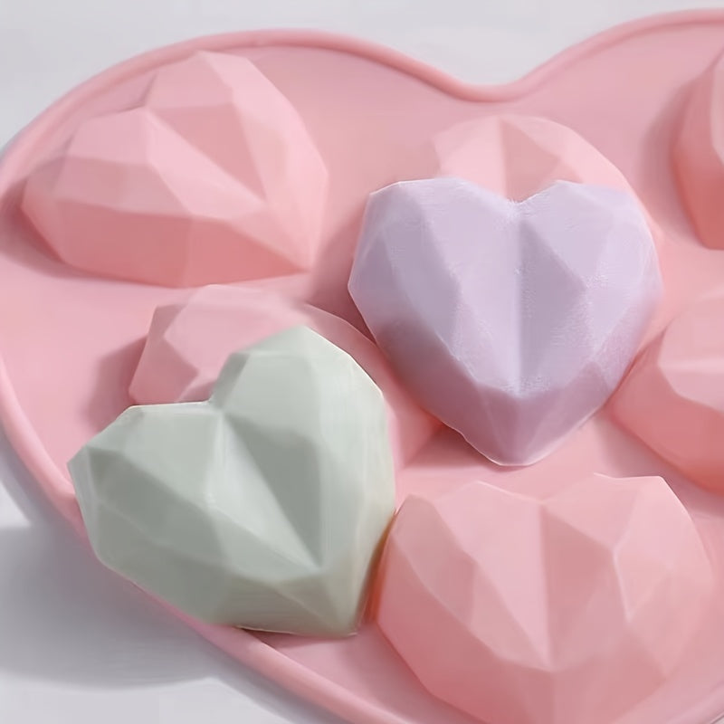 1pc Heart-Shaped Silicone Mold - Perfect for Fondant, Chocolate, Cake Decoration, Soap Making, and Candle Crafting - DIY Valentine's Day Kitchen Accessories and Baking Tools