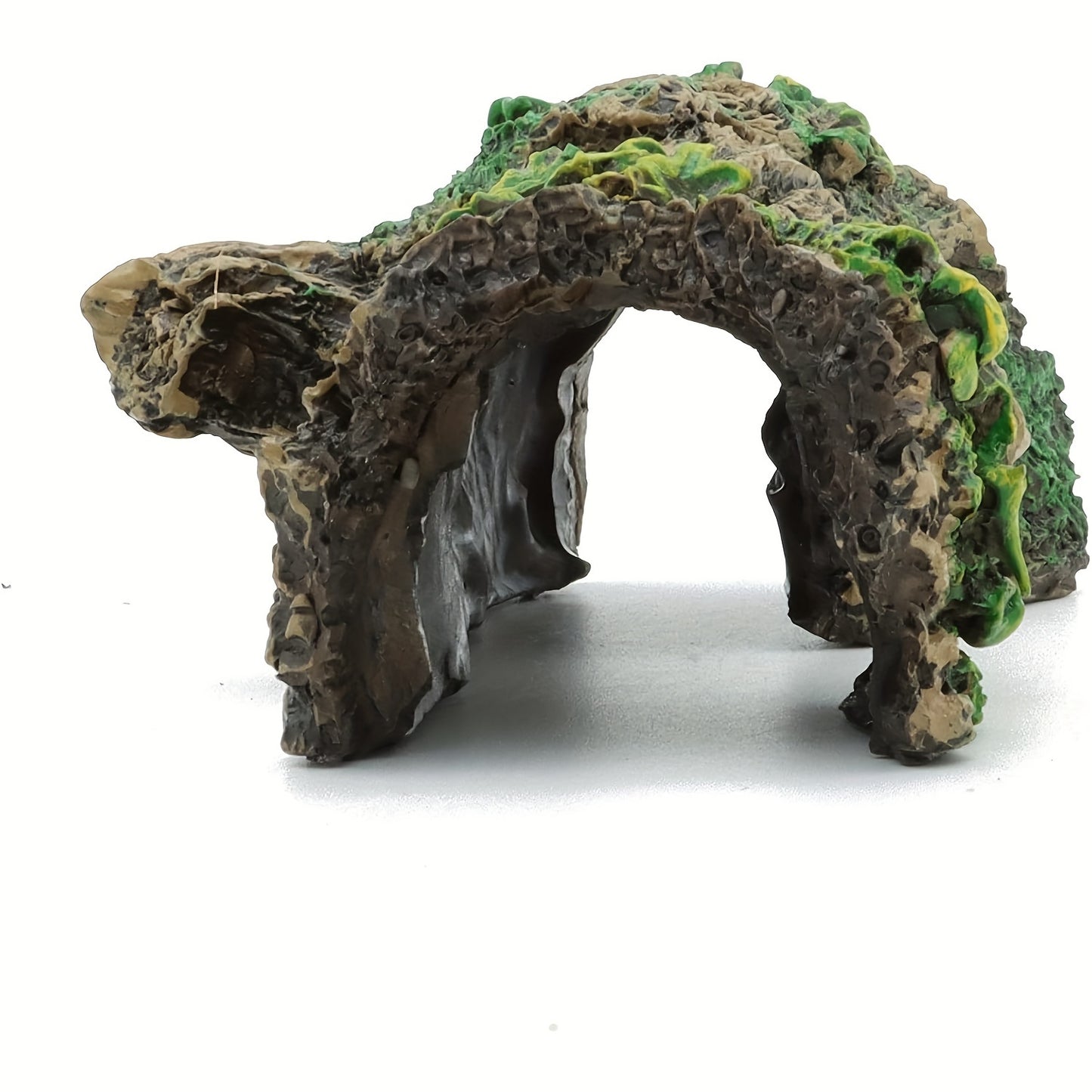 Resin Hollow Tree Stump Cave Ornament for Fish Tank, Reptile Hideaway Habitat Decor, Aquatic Animal Shelter Accessory