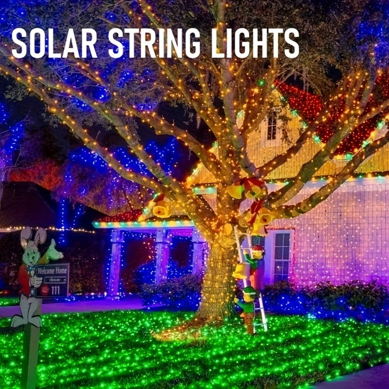 4Pack 131Ft Solar String Lights - 100LED, 8 Modes, Waterproof, Solar-Powered, Indoor/Outdoor Christmas Tree Lights For Patio, Home, Party, Decorations