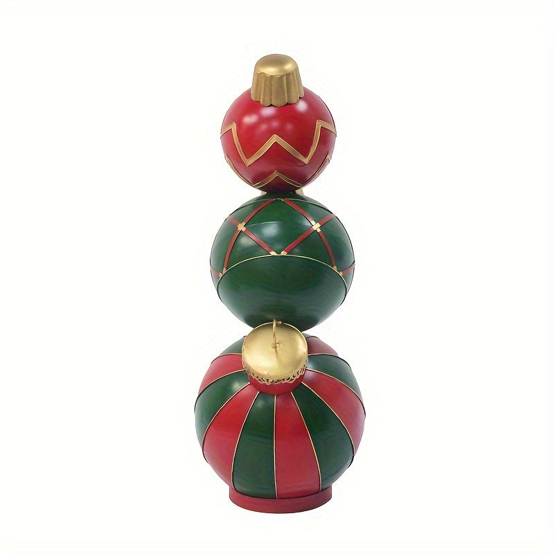 Elegant Classic Stacked Christmas Ball Ornaments - Holiday Decor Set