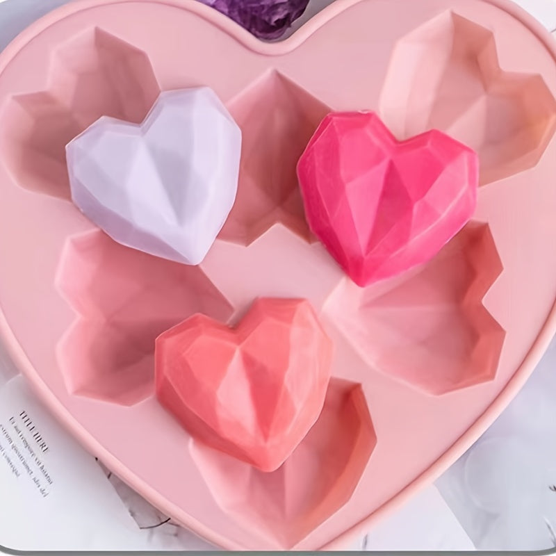 1pc Heart-Shaped Silicone Mold - Perfect for Fondant, Chocolate, Cake Decoration, Soap Making, and Candle Crafting - DIY Valentine's Day Kitchen Accessories and Baking Tools