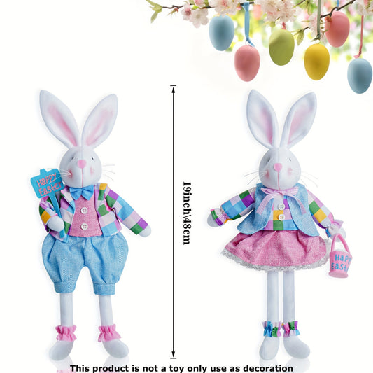 1/2pcs, Easter Bunny Doll Easter Basket Rabbit Easter Doll Pendant Party Decoration Aesthetic Room Decor Art Supplies Vintage Halloween Decor Weird Stuff Party Favors