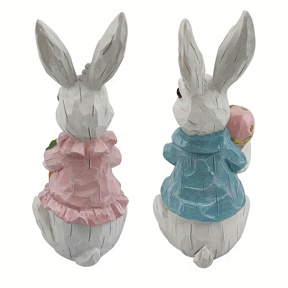 2pcs Easter Decoration, Easter Bunny Decor, Easter Rabbit, Spring Home Decor Bunny Figurines, Bunny Statue, Home Decoration Living Room, Study, TV Cabinet, And Office Desktop Decoration