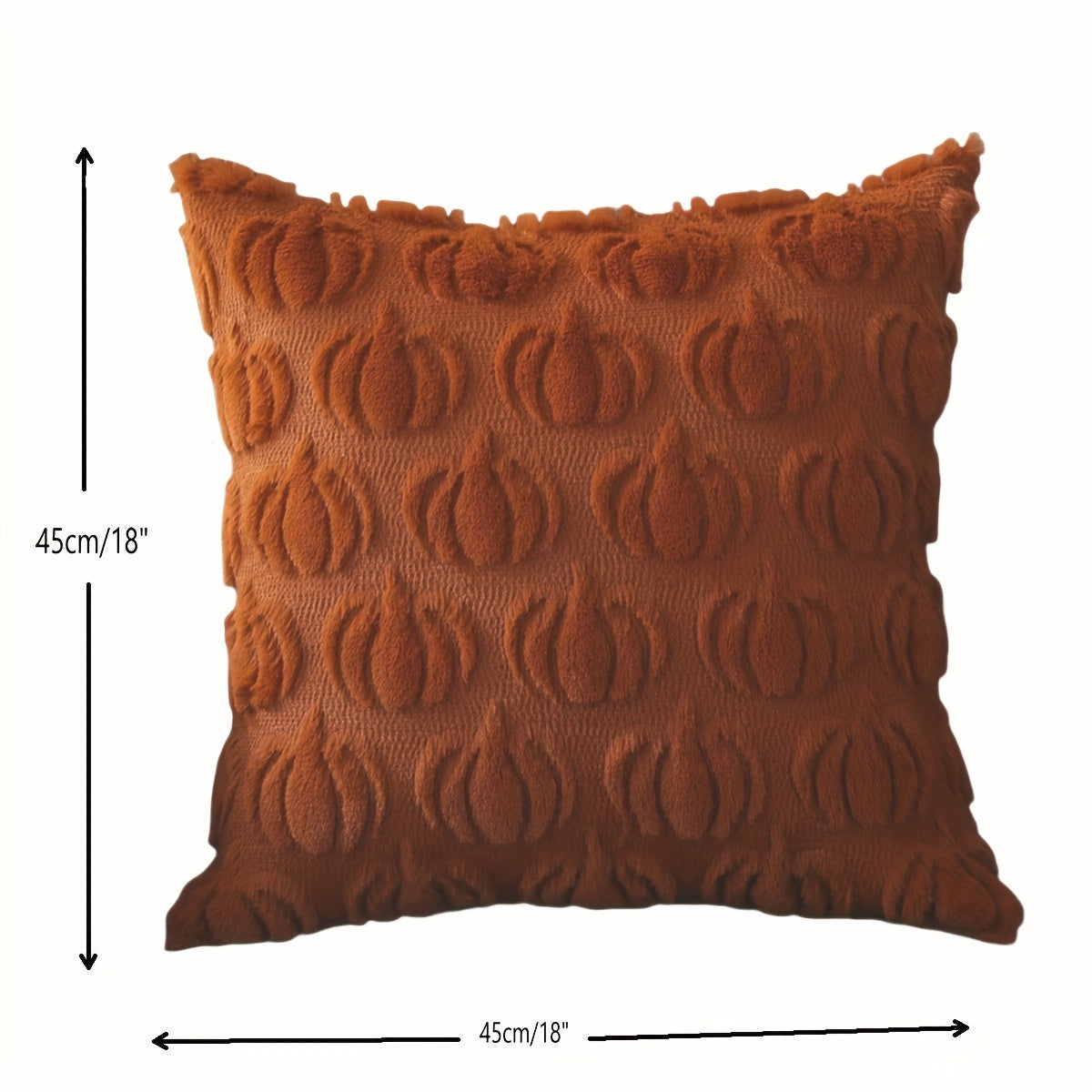 1PC Fall Decorative Pumpkin Pattern Throw Pillow Covers - 18 x 18 Soft Plush Faux Wool Couch Pillow Covers for Home Decor, Seasonal Accent Pillow Case Only