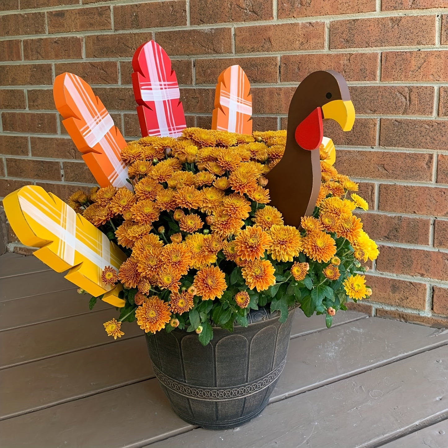 DIY Wooden Turkey Planter Kit - Perfect for Thanksgiving & Harvest Decor, Handcrafted Garden Accent, Ideal Gift for Home & Outdoor Festivities