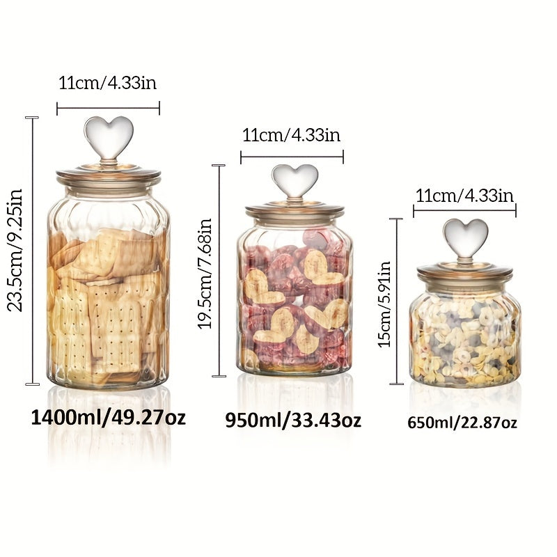 3/2, 650ml-1400ml, Pieces, Glass Food Storage Jars With Airtight Clamp Lids, Airtight Glass Jars, Clear Storage Containers, Suitable Kitchen Containers For Storing Sugar, Flour, Grains, Coffee, Spices, Storage Sugar, Cereal,