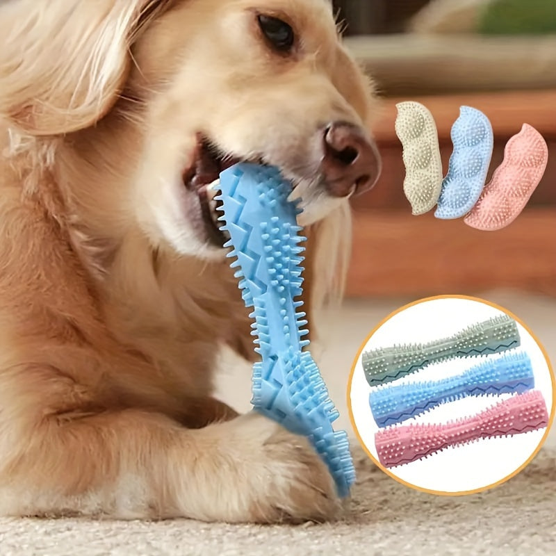 Durable Dog Chew Stick, Toothbrush For Teeth Cleaning And Massage - Soft Rubber Pet Toy