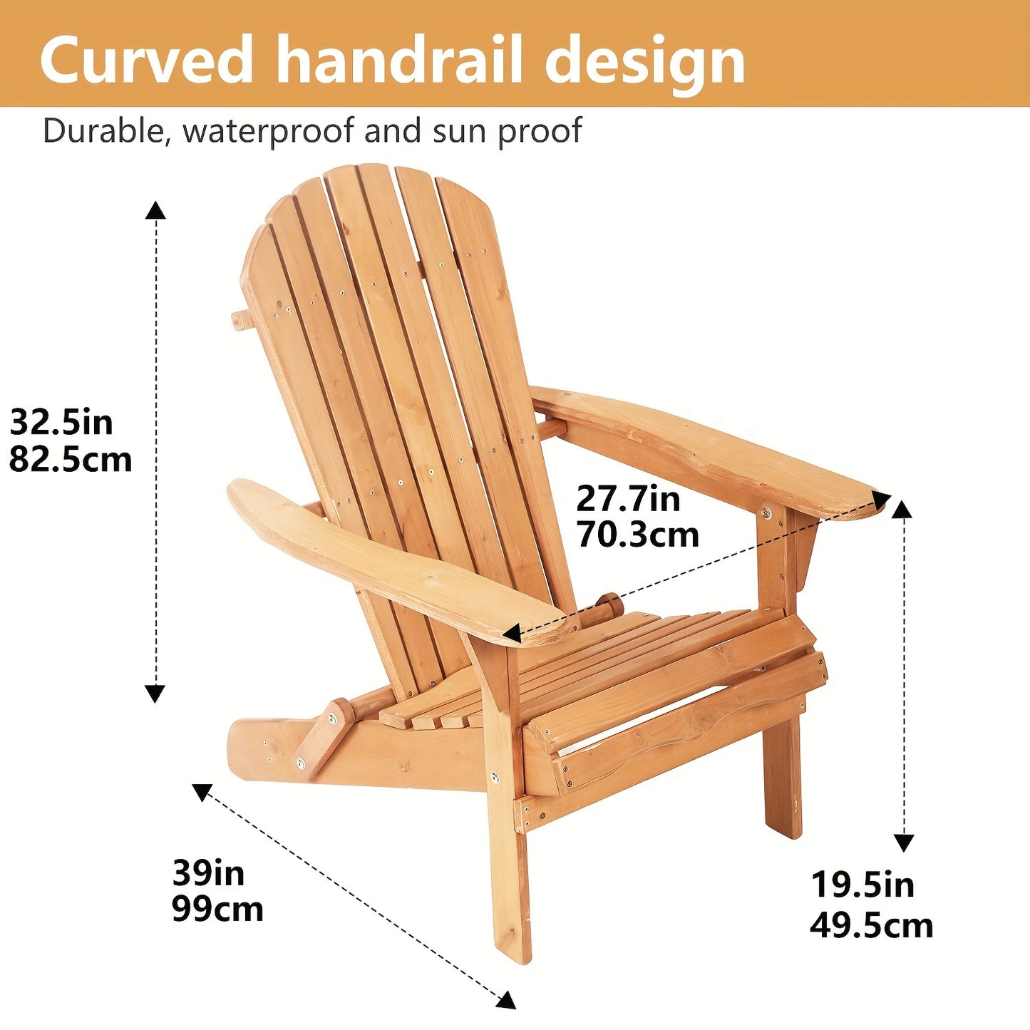 Set Of 2 Adirondack Chairs Wooden Recliner Weatherproof Patio Chairs For Lawn Pool Patio Outdoor Garden Frog Chairs