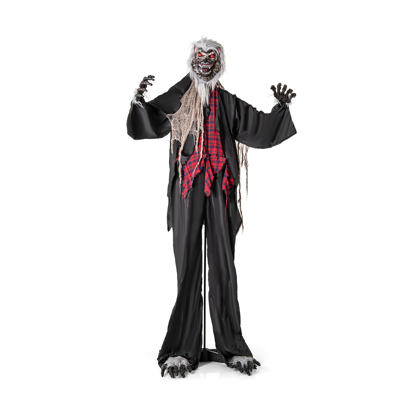 LIFEZEAL 8.2 FT Standing Animatronic Werewolf, Scary Halloween Prop with Howling Sounds, Red Flashing Eyes & Poseable Arms, Towering Werewolf Decoration for Porch, Yard & Garden, Sound Activated