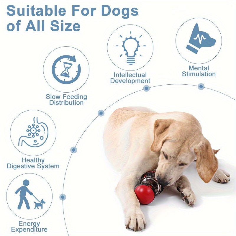 Dog Interactive Toy, Adjustable Dog Snack Distribution Ball, Dog Therapy Ball, Slow Feeding Device For Boring And Stimulating Intelligence Training, Suitable For Small And Medium-sized Dogs, Blue, Red