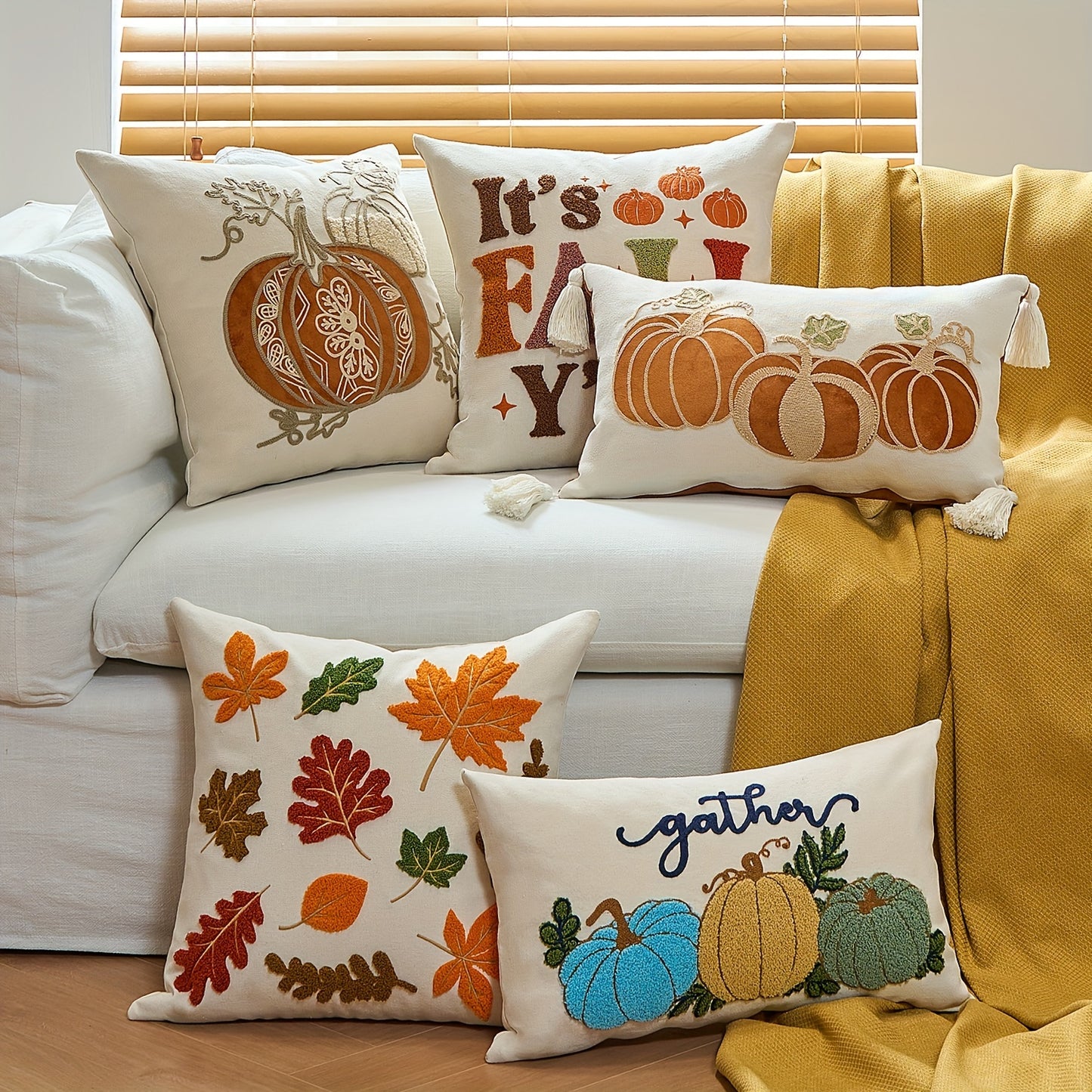 Chic Fall Pumpkin Throw Pillow Cover 12X20 Inch - Zippered Lumbar Cushion Case For Halloween & Thanksgiving Decor, Machine Washable Polyester, Perfect For Living Room Sofa