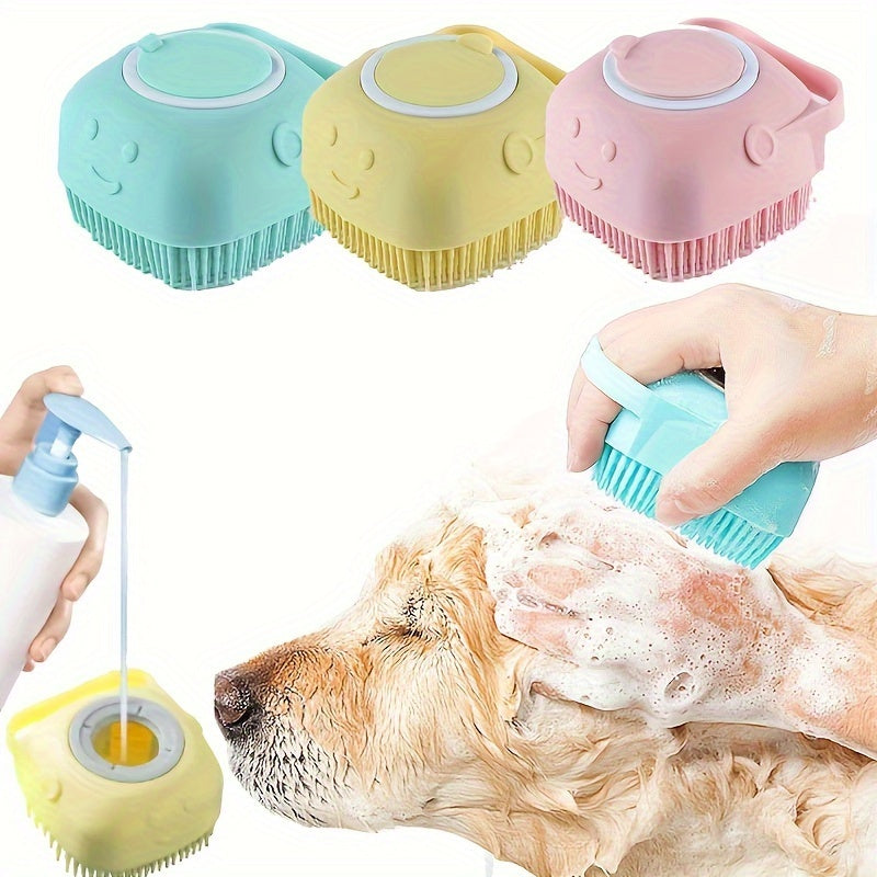 2-in-1 Silicone Pet Grooming and Massage Brush for Dogs & Cats