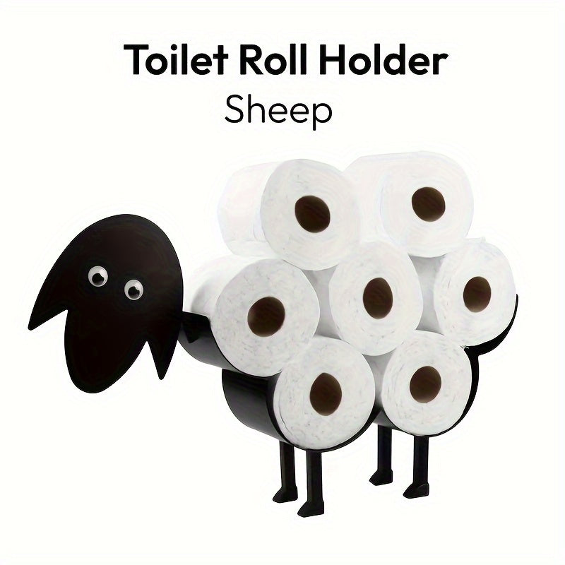 1pc Creative Iron Dog Toilet Paper Holder - Bathroom Tissue Roll Stand with Wrought Iron Design, Free-Standing Tissue Storage Rack and Home Essentials