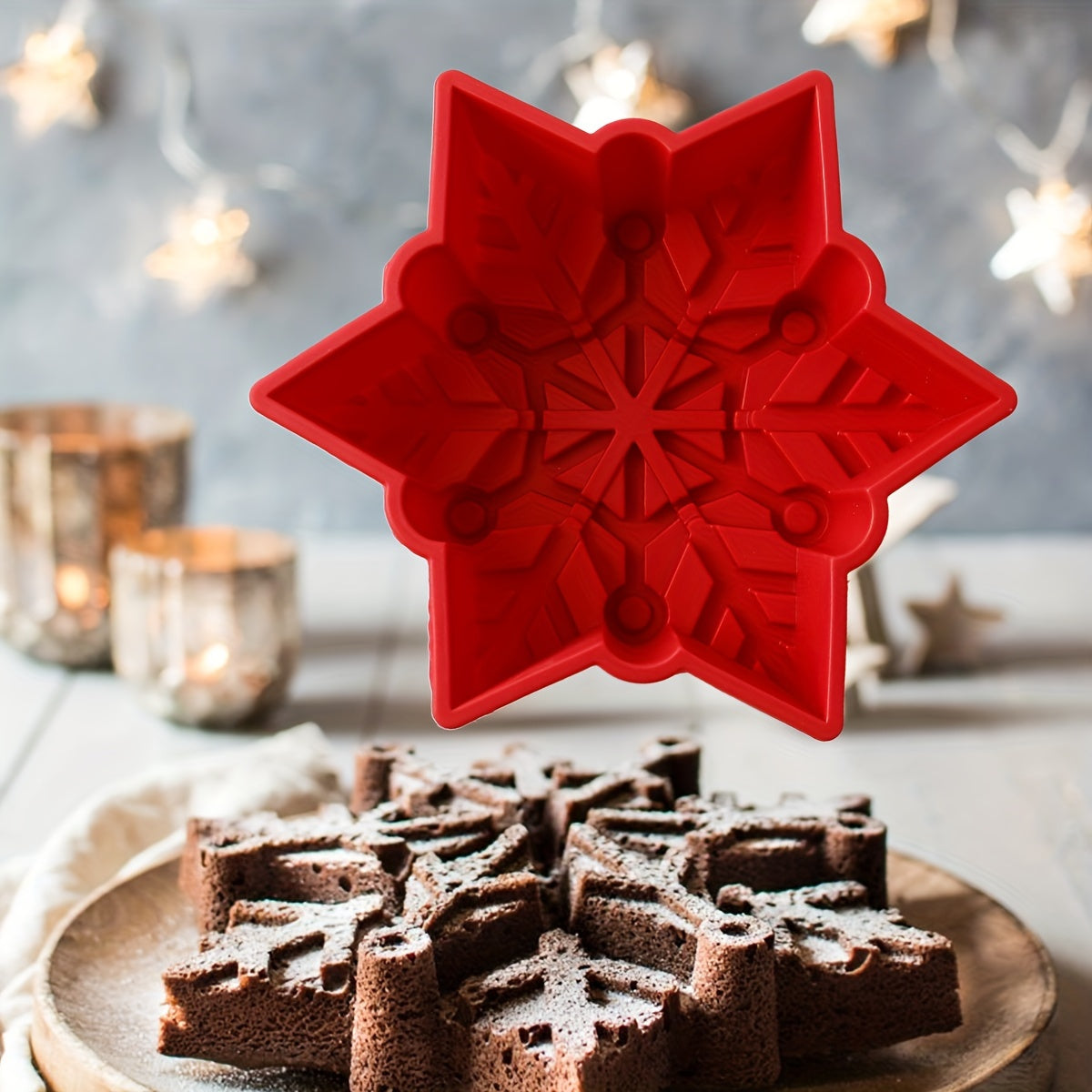 Large Snowflake Silicone Baking Mold - Hexagon Shaped, Oven Safe for Christmas Cakes & Pastries, Kitchen Essential