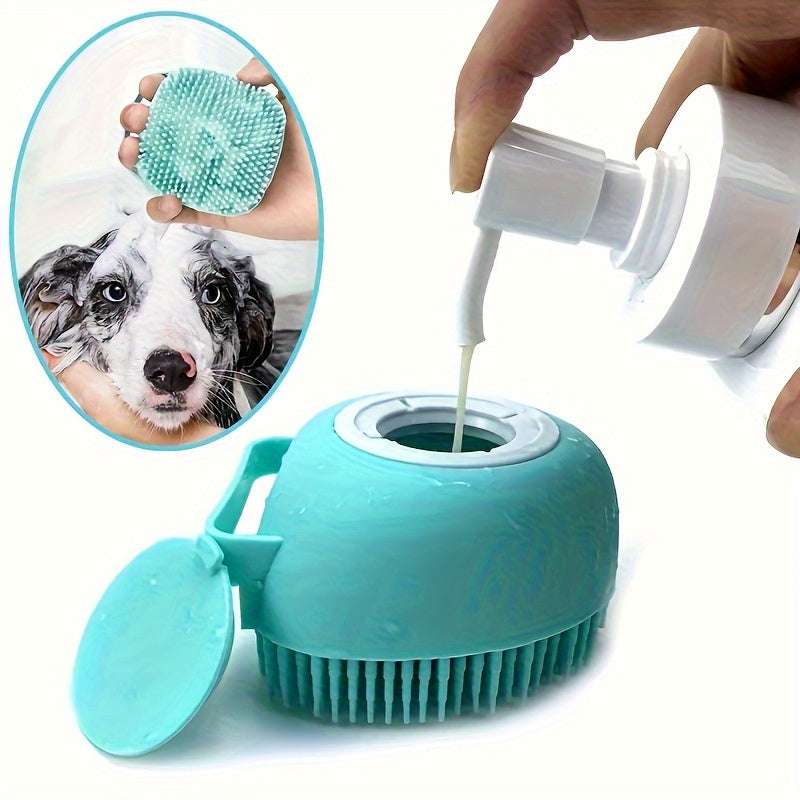 2-in-1 Silicone Pet Grooming and Massage Brush for Dogs & Cats