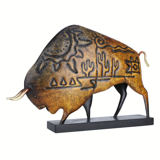 American Bison Metal Sculpture, Home Decoration, Bull Home Decoration, Vintage Crafts Gifts, Living Room, Bedroom Decoration