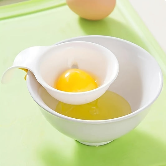 1 pc Egg Yolk Separator with Bracket, White Plastic Egg White Filter, Silicone Card Holder for Bowl Edge, Kitchen Utensils for Cooking and Baking