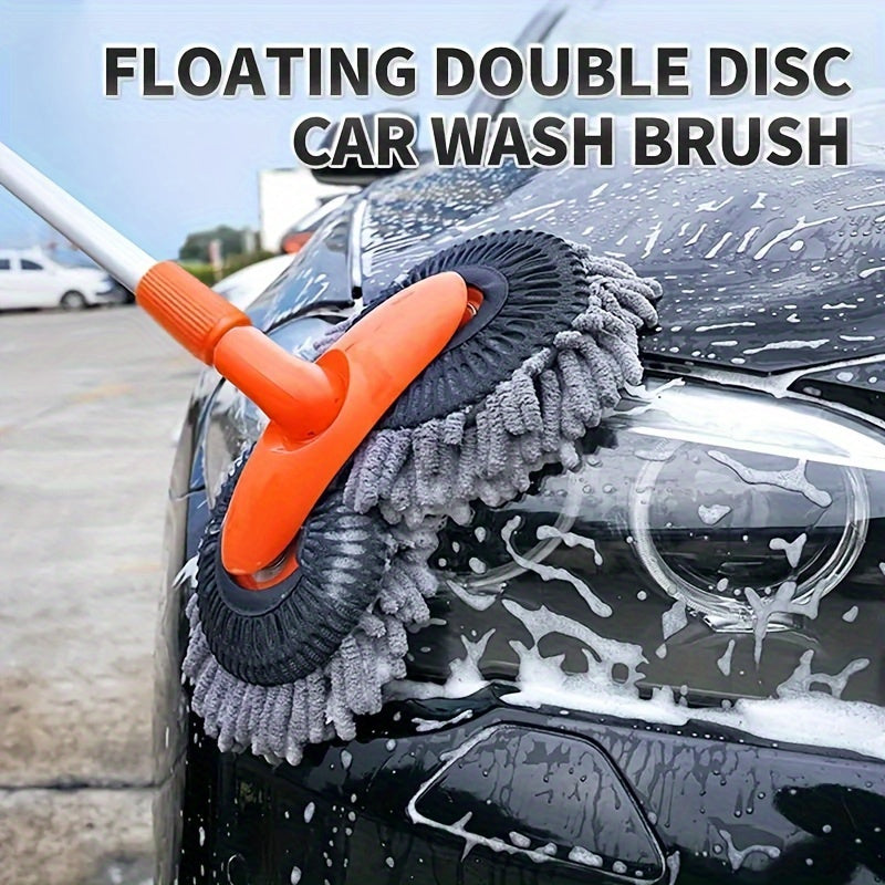 Scratch-Free Car Cleaning Kit: Telescopic Mop & Special Brush Head - Perfect for Paint, Glass & Outdoor Surfaces