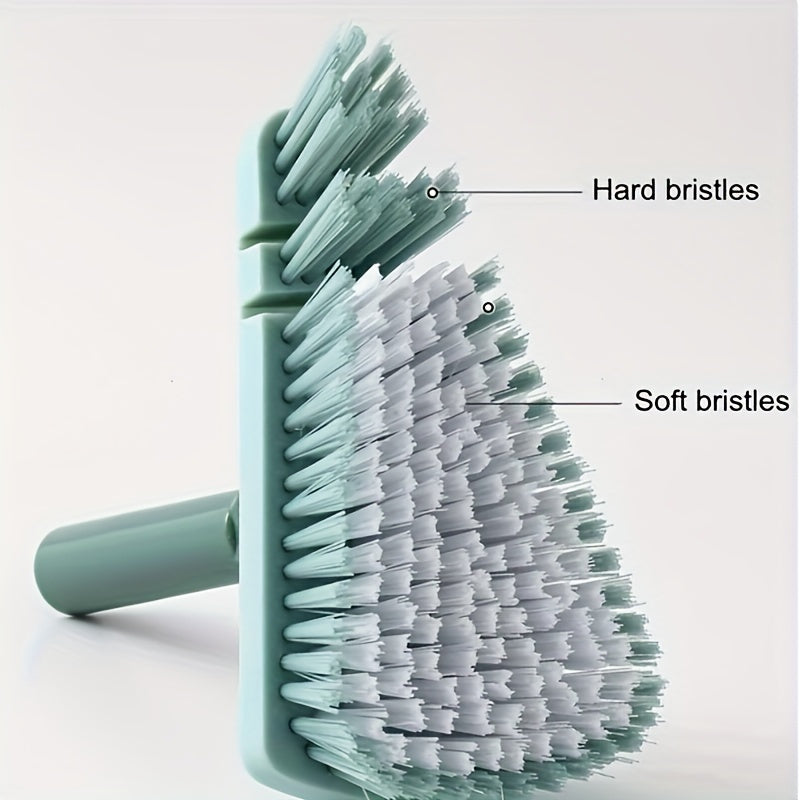 Long Handled Hard Bristled Triangle Floor Brush for Ceramic Tile, Bathroom Cleaning, and Wall Corner Gaps