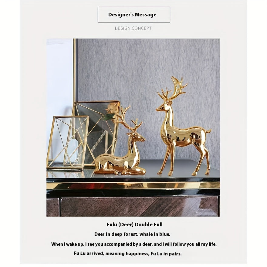 Charming Resin Reindeer Figurine - Perfect for Christmas & Holiday Decor, Versatile for Any Room