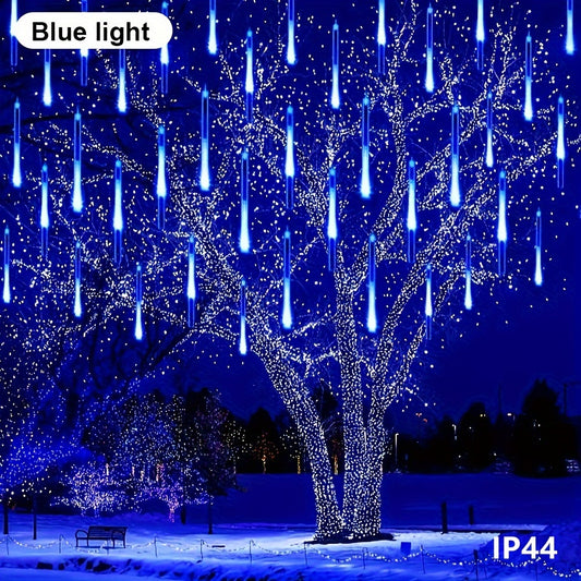 1Set 8 Tube 288 LEDs 17.7inch Solar LED Meteor Shower Light, Holiday String Light, Waterproof Fairy Garden Decor, Outdoor Led Street Garland Christmas Decoration, Halloween Decorations Lights Outdoor IP44