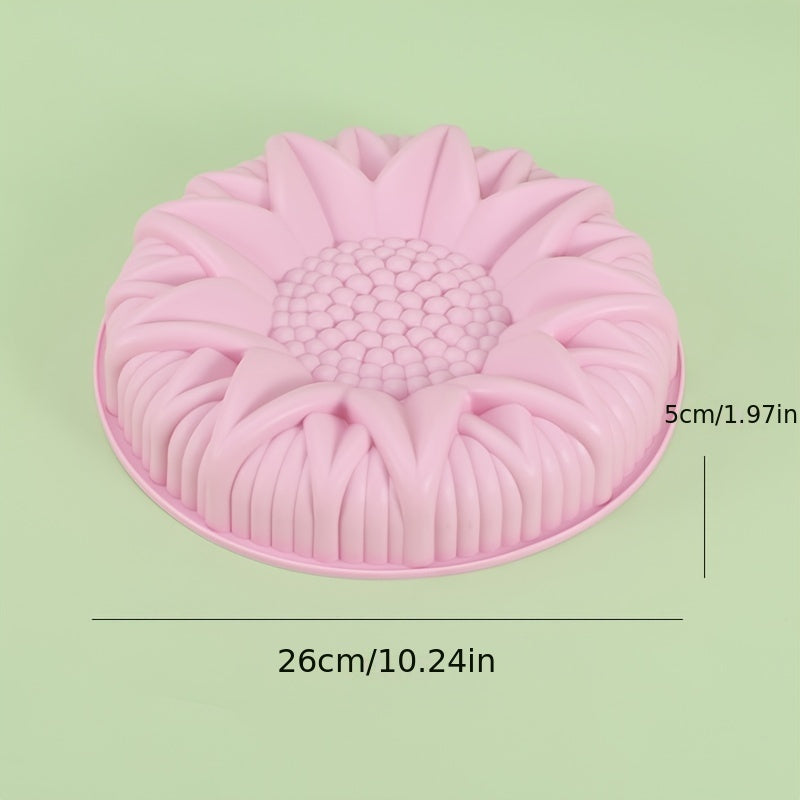 1pc Large Silicone Sunflower Shape Pastry Cake Mold Baking Tools Kitchen Accessories Random Color 10.24 Inch