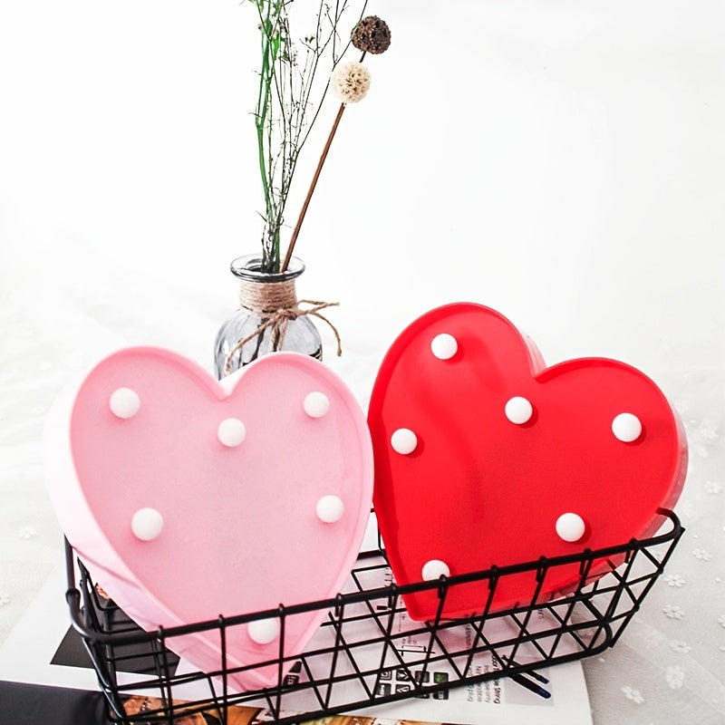 1pc LED Love Lamp Heart Shape Light Small Night Light Christmas Layout Creative Supplies Room Layout, Valentine's Day Christmas & Halloween Decorations