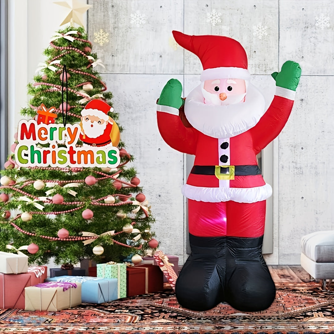 6Ft Giant Inflatable Santa Claus Figure - LED Lighted, Water-Resistant, Outdoor-Ready Christmas Decoration for Yard, Lawn, and Patio - Perfect for Holiday Season Display